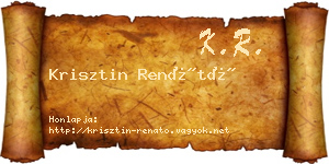 Krisztin Renátó névjegykártya